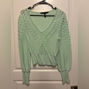 BCBGMaxAzria Light Green Knit Top